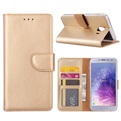 Hoesje voor Samsung Galaxy J4 (2018) J400 - Book Case - geschikt voor 3 pasjes - Goud