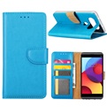 Xssive Hoesje voor LG Q8 - Book Case - Geschikt voor 3 pasjes - Turquoise