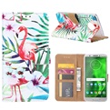 Hoesje voor Motorola Moto G6 Plus - Book Case - Tropische Flamingo
