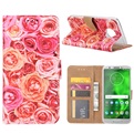 Hoesje voor Motorola Moto G6 Plus - Book Case - Pink Roses