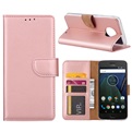 Hoesje voor Motorola Moto G6 Plus - Book Case - geschikt voor 3 pasjes - Rose Goud