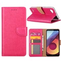 Hoesje voor LG Q6 Book Case - geschikt voor 3 pasjes - Pink