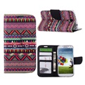 Hoesje Voor Samsung Galaxy S4 i9500 i9505 Book Case - Azteken Rood