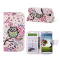 Hoesje Voor Samsung Galaxy S4 i9500 i9505 Book Case - Groene Uil