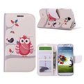 Hoesje Voor Samsung Galaxy S4 i9500 i9505 Book Case - Kleine Uil