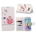 Hoesje Voor Samsung Galaxy S6 - Book Case G920 - Kleine Uil