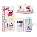 Hoesje Voor Samsung Galaxy S6 - Book Case G920 - Twee Uilen