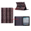 Tablethoes voor Apple iPad 2 / 3 / 4 - 360° draaibaar - Slangen Print Donker Bruin