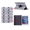 Tablethoes voor Apple iPad Mini 4 - 360° draaibaar - Slangen Print zwart wit